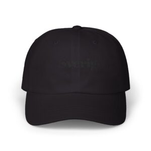 Classic Dad Cap — White Distressed "Enter text" Embroidered Cotton Baseball Hat