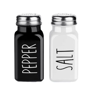 Black and white seasoning jar pepper salt bottle seasoning box square glass