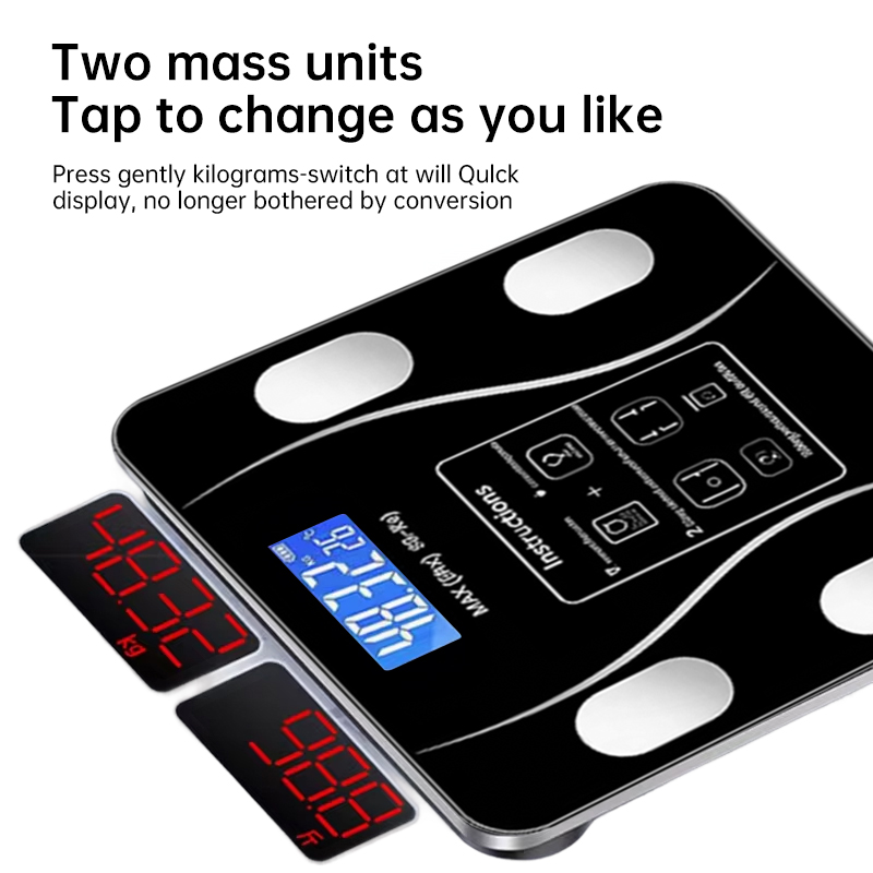Bluetooth smart scale with app, full-body analysis, iOS/Android, 180kg, high-precision for fitness. - Bild 8