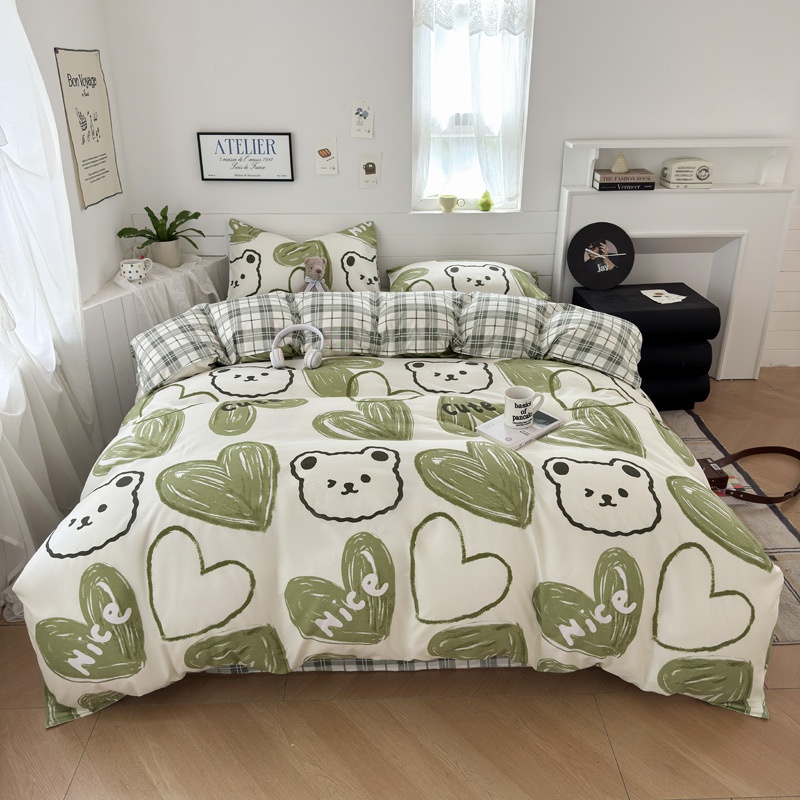 Cartoon Four-Piece Set Fresh Autumn and Winter Single Student Dormitory Bedding Sheet Three-Piece Set Single Quilt Cover - Bild 25