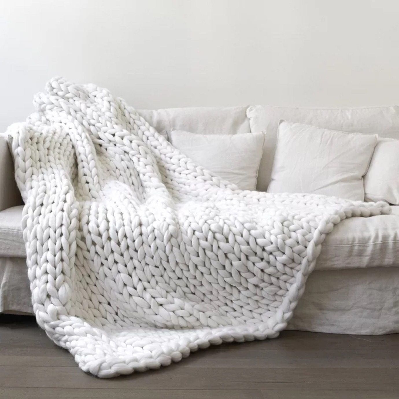 Nordic Chunky Knit Blanket Handmade Crochet Throw Knitted Blanket Sofa Blanket Oversized Woolen Blanket - Bild 10