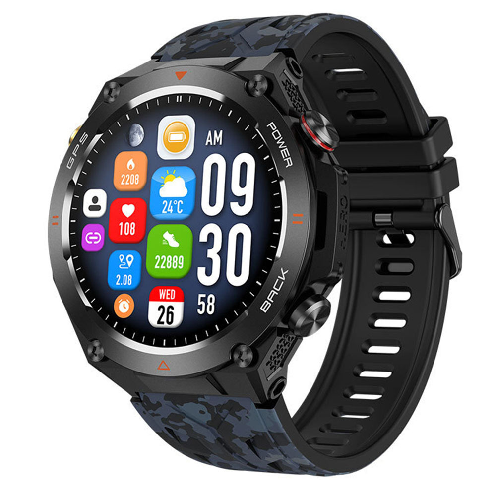 KC82 smartwatch Bluetooth call heart rate blood pressure outdoor 1.45 inch men's altitude air pressure GPS watch - Bild 3