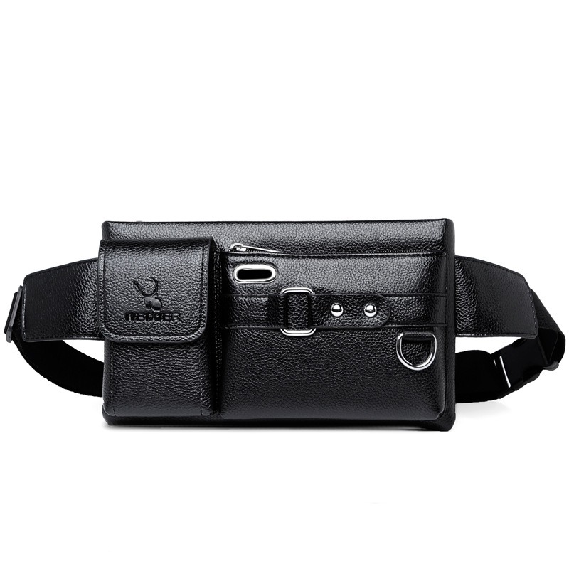 Men's Sports Waist Bag Multi Functional Outdoor Waist Bag PU Messenger Bag Riding Waist Bag - Bild 5