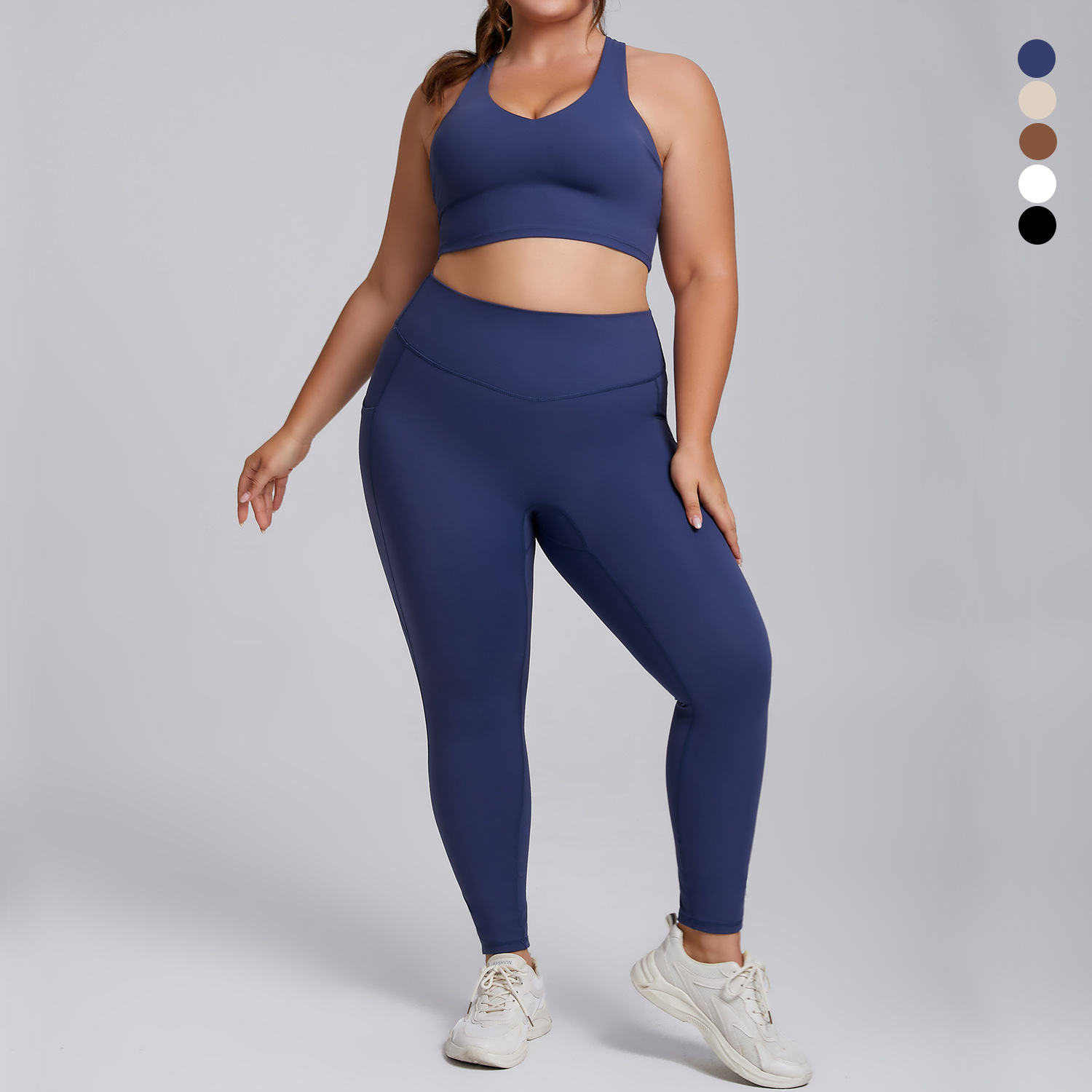 Yoga suit set women's high-end tight fitting sportswear two-piece set - Bild 4
