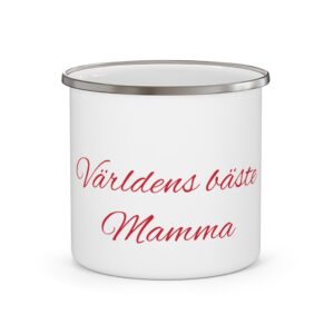 Enamel Camping Mug — "Världens bästa Mamma" Swedish Mother's Day Gift