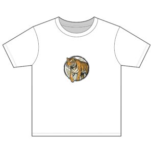 Kids Tiger Graphic Tee - Youth Light Cotton T-Shirt with Roaring Tiger Chest Print