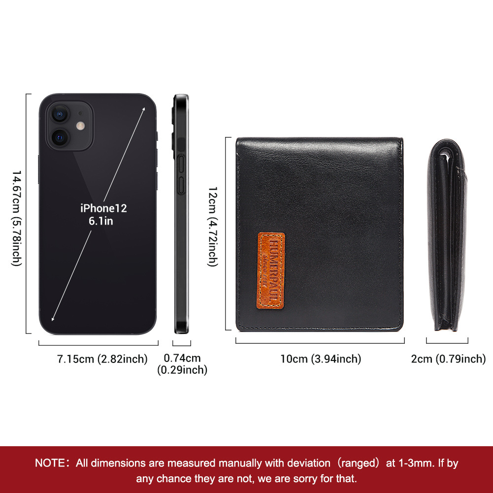 Suitable For AirTag Anti-Lost Device RFID Anti-Magnetic Wallet Large Capacity Multi Card First Layer Cowhide Men's Leather Wallet - Bild 2