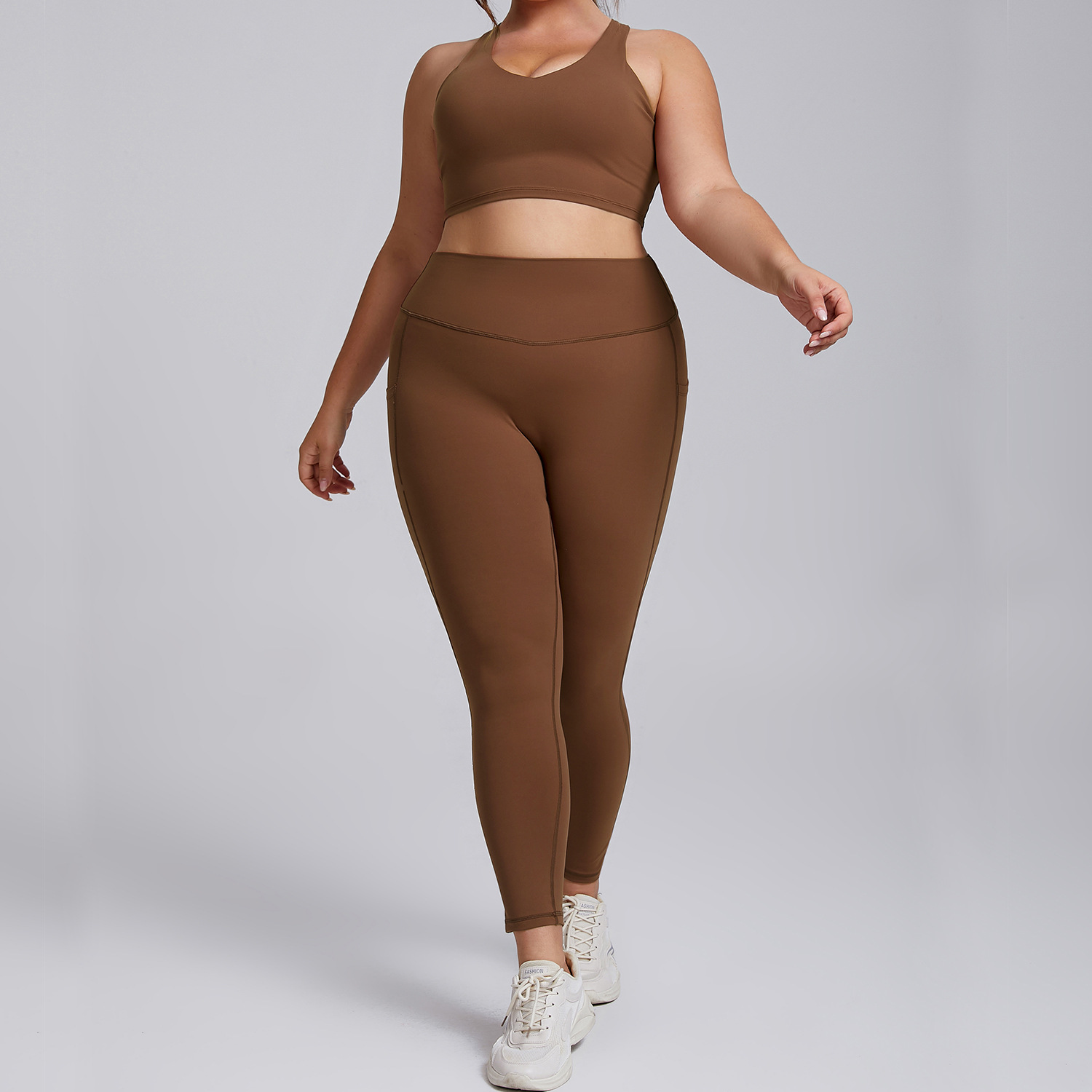Yoga suit set women's high-end tight fitting sportswear two-piece set - Bild 8