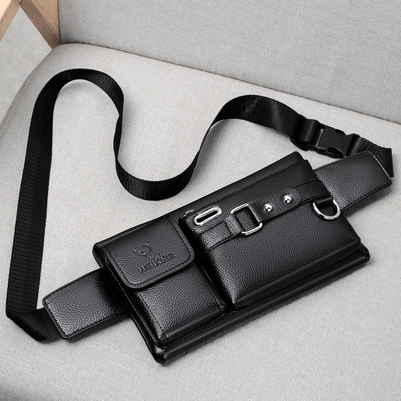 Men's Sports Waist Bag Multi Functional Outdoor Waist Bag PU Messenger Bag Riding Waist Bag - Bild 4