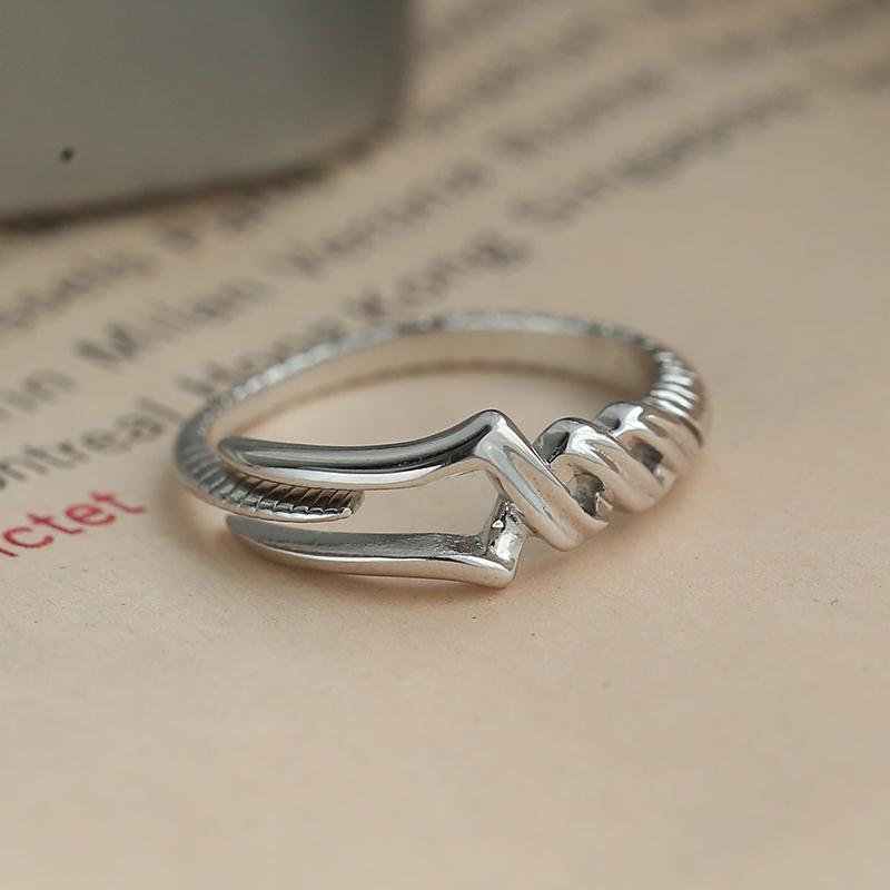 Modern Metal Stone Cross-Opening Design Ring - Bild 3