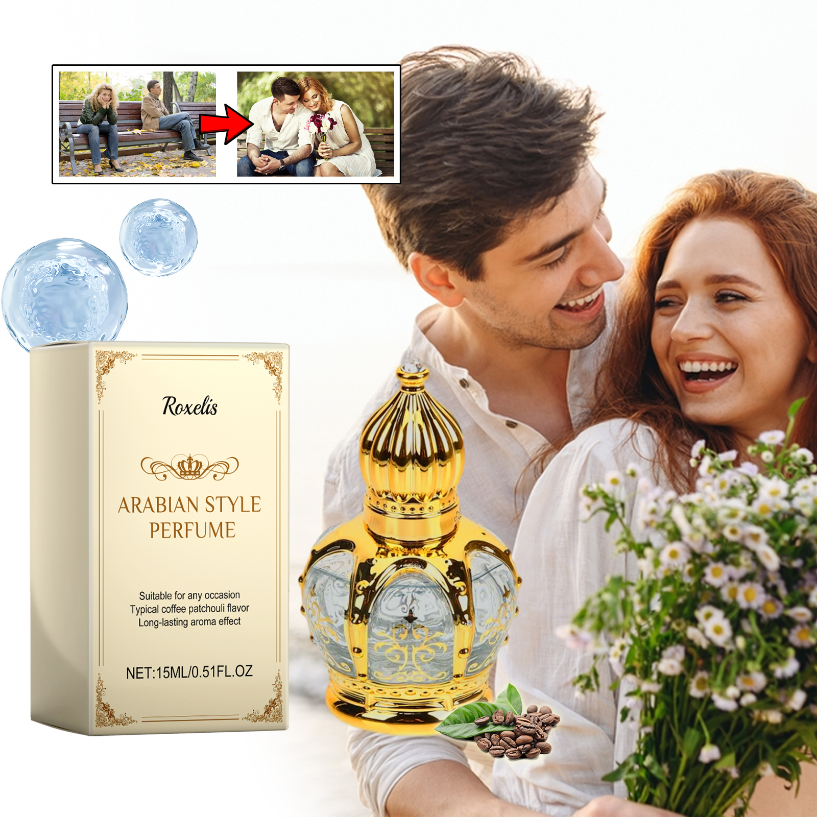 Roxelis Coffee Patchouli Fragrance Natural Fresh Light Elegant Long Lingering Fragrance Show Charm Atmosphere Dating Perfume - Bild 2