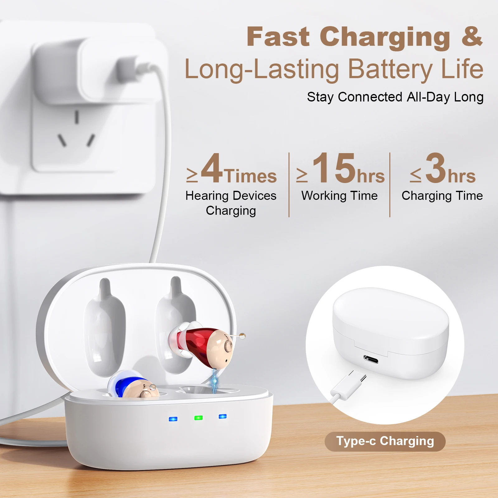 Noise reducing charging Mini hearing aid, hearing aid, in ear type - Bild 11