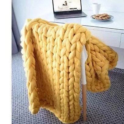 Nordic Chunky Knit Blanket Handmade Crochet Throw Knitted Blanket Sofa Blanket Oversized Woolen Blanket - Bild 11