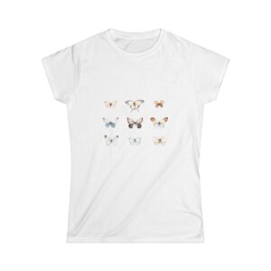 Butterfly Grid Women's Tee — Pastel Floral Motif Shirt