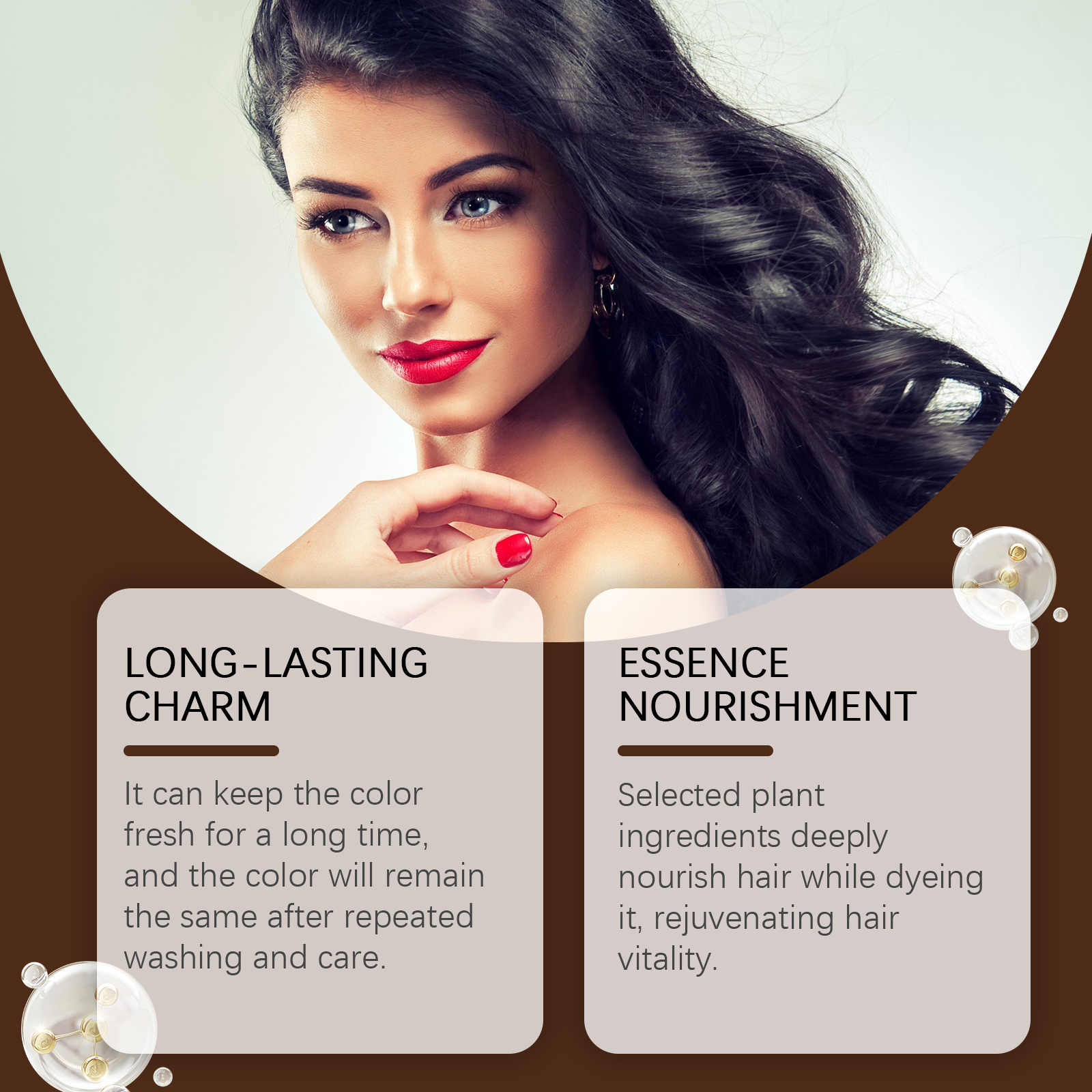 Hoegoa Black Hair Cream Plant Extract Natural Hair Gentle Color Development Easy Cleaning Fresh And Smooth Hair Agent - Bild 3