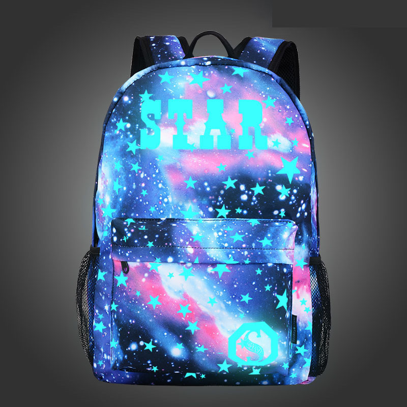 Starry Night Light Children's Backpack Oxford Cloth Print Backpack Middle School Girls' School Bag - Bild 3