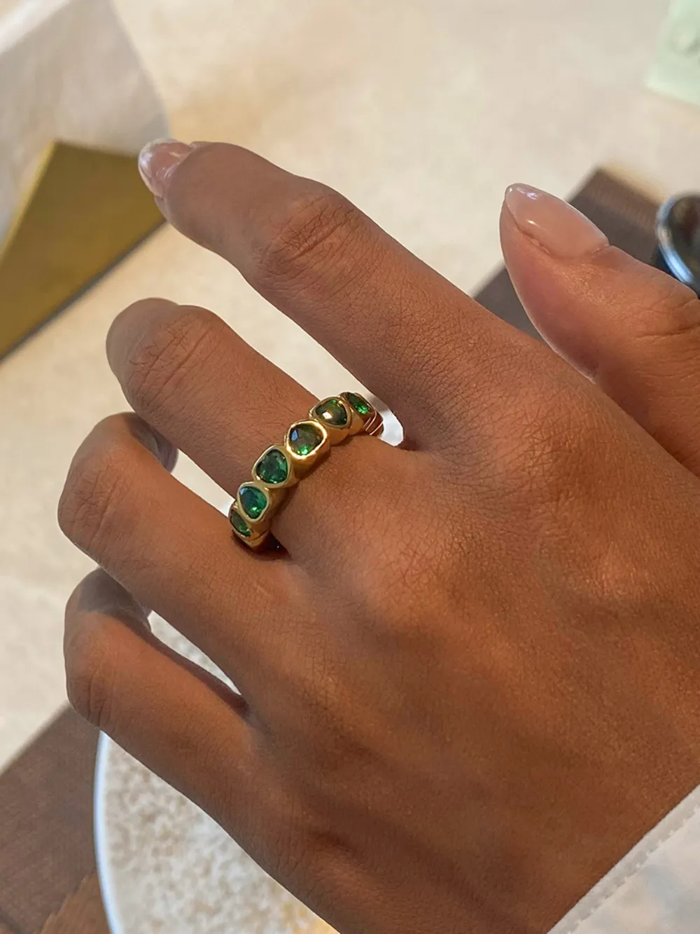 18K Gold-Plated Inlaid Zircon Ring - Bild 8