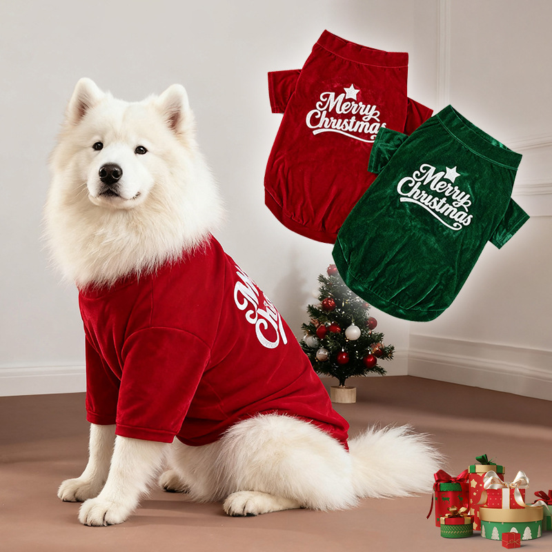 Christmas pet clothes autumn and winter two foot vest New Year's small medium and large dog clothes - Bild 2
