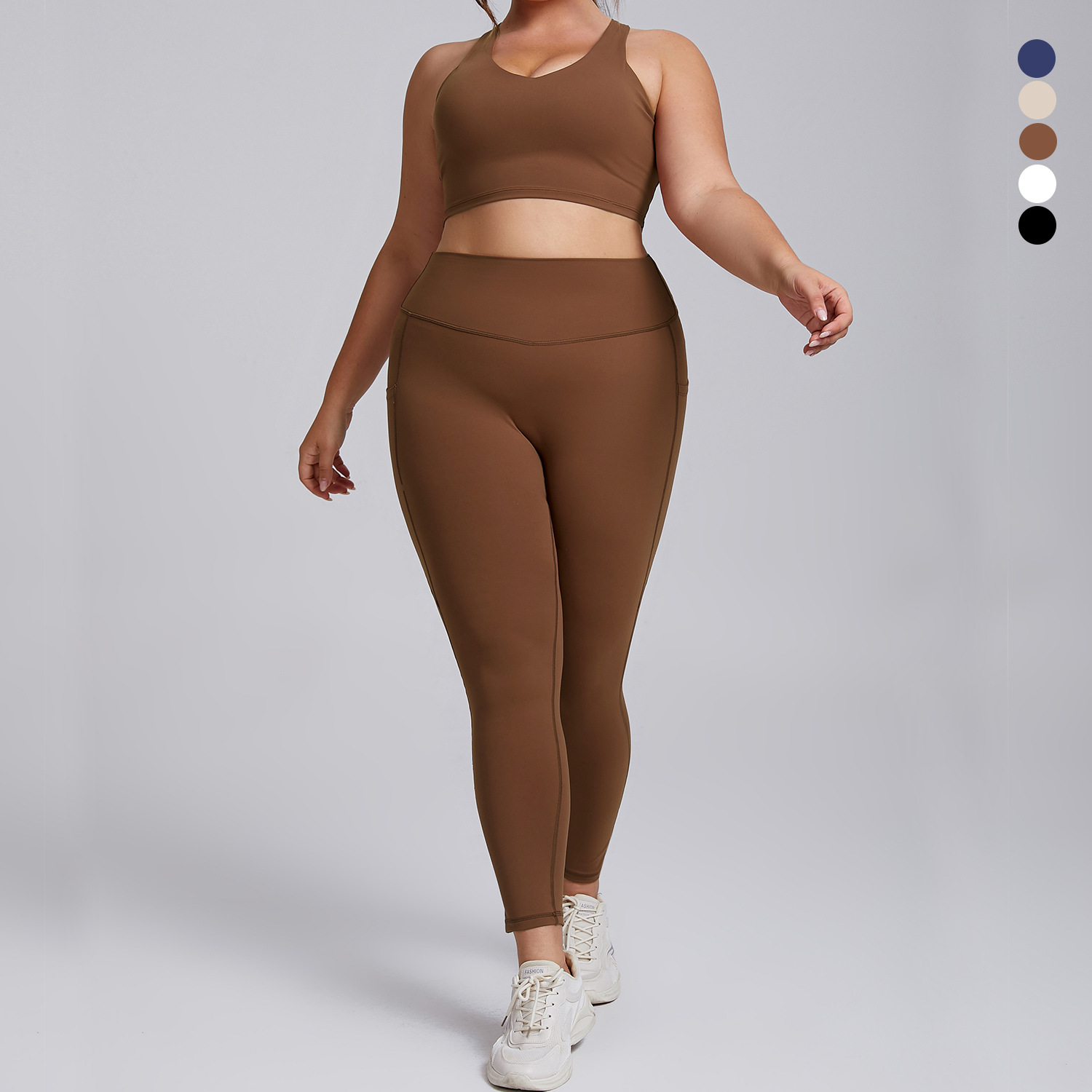 Yoga suit set women's high-end tight fitting sportswear two-piece set - Bild 3