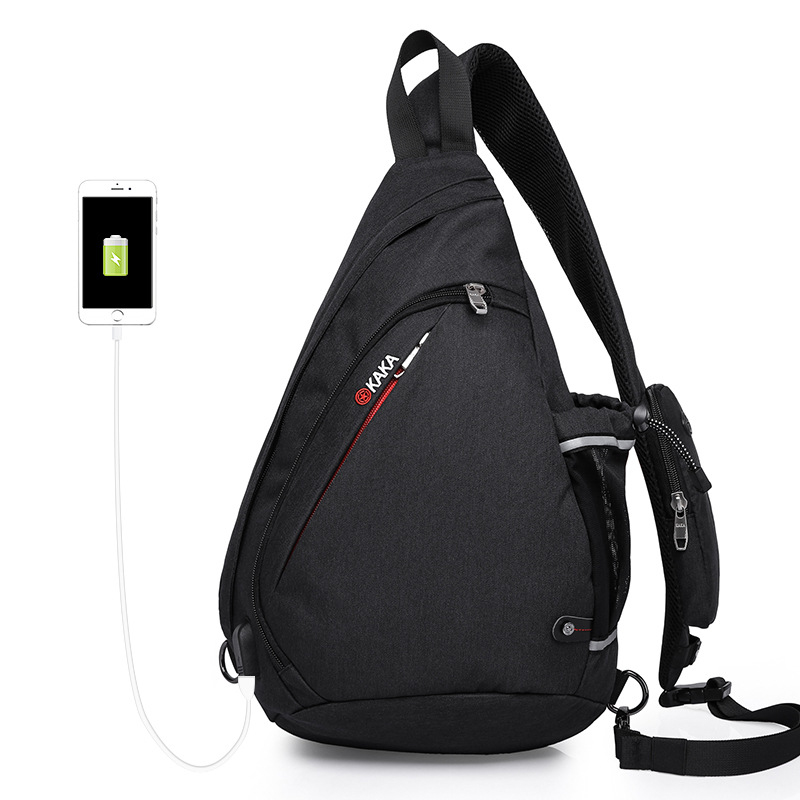 High Quality Men's Chest Bag Cotton And Linen Texture Messenger Triangle Bag Water Drop Bag Bicycle Chest Bag - Bild 3