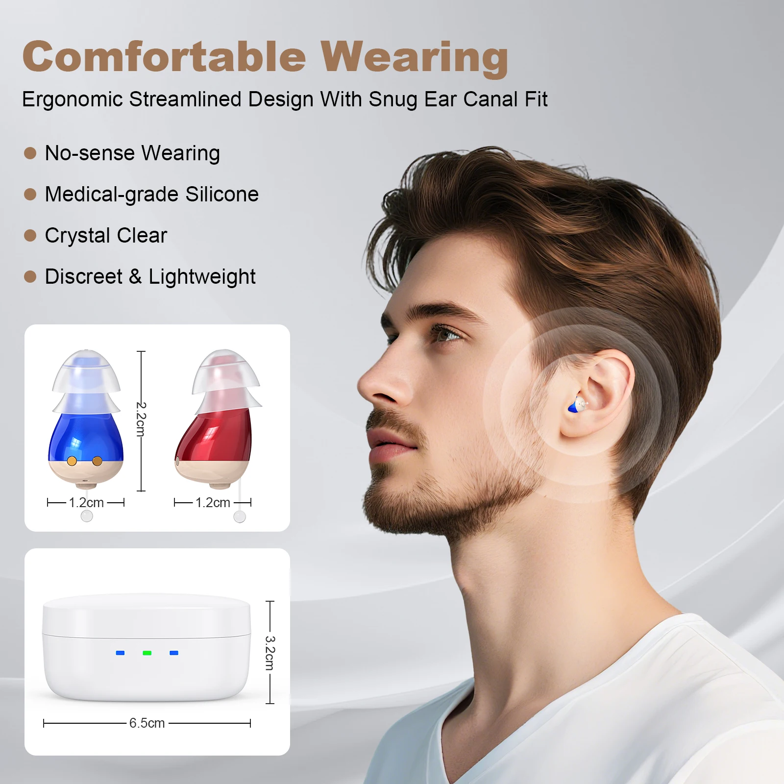 Noise reducing charging Mini hearing aid, hearing aid, in ear type - Bild 7