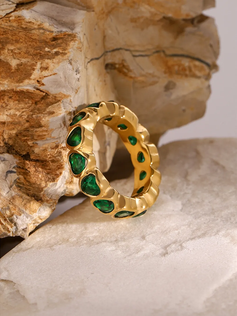18K Gold-Plated Inlaid Zircon Ring - Bild 2