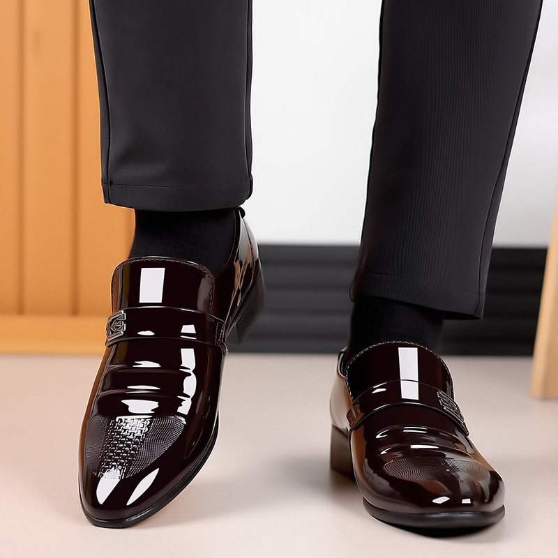 Men's plus size business suit breathable men's British Korean version pointed groom's wedding shoes - Bild 3