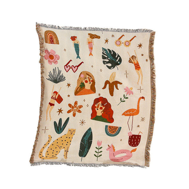 Artistic Sketch Throw Blanket, Camping Blanket, Leisure Blanket, Nap Blanket, Sofa Throw, Picnic Blanket, Bed End Blanket - Bild 18
