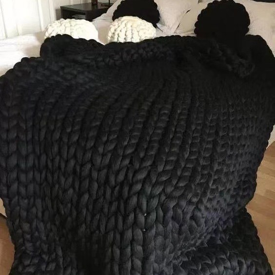 Nordic Chunky Knit Blanket Handmade Crochet Throw Knitted Blanket Sofa Blanket Oversized Woolen Blanket - Bild 25