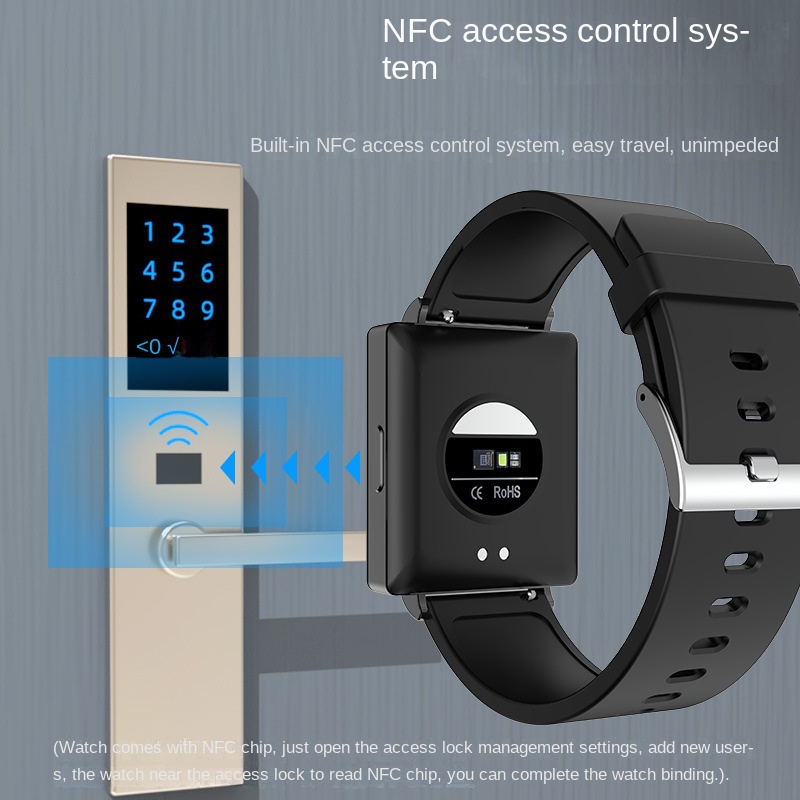 Smart Watch Heart Rate Blood Pressure Temperature Sleep Monitoring Smart Sports Watch NFC Access Control Wristband - Bild 3
