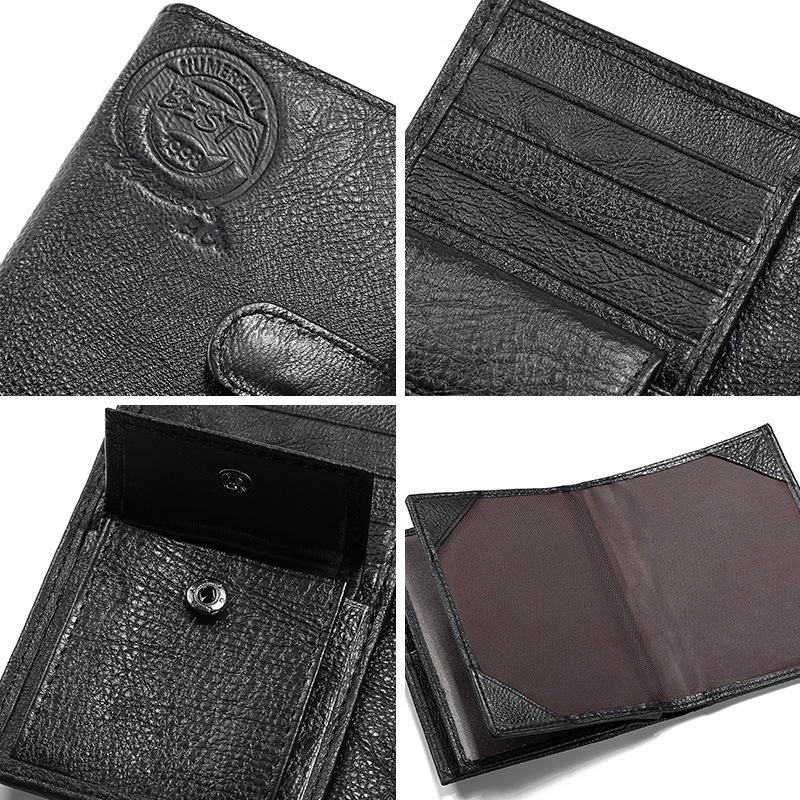 Genuine Leather Men's Wallet First Layer Leather Business Casual Wallet Large Capacity Multifunctional Passport Book - Bild 3