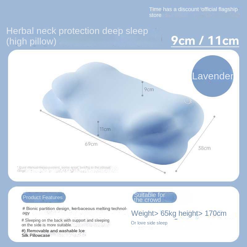 Cloud Pillow with Herbal Essence for Neck Support and Sleep Aid, Memory Foam Cervical Pillow for Side Sleeping - Bild 7