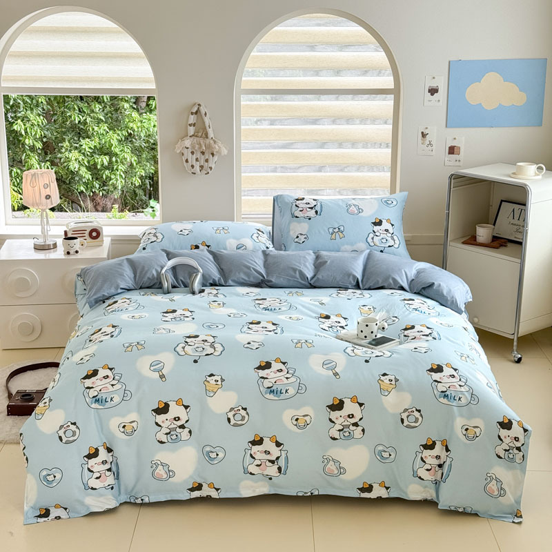Cartoon Four-Piece Set Fresh Autumn and Winter Single Student Dormitory Bedding Sheet Three-Piece Set Single Quilt Cover - Bild 28