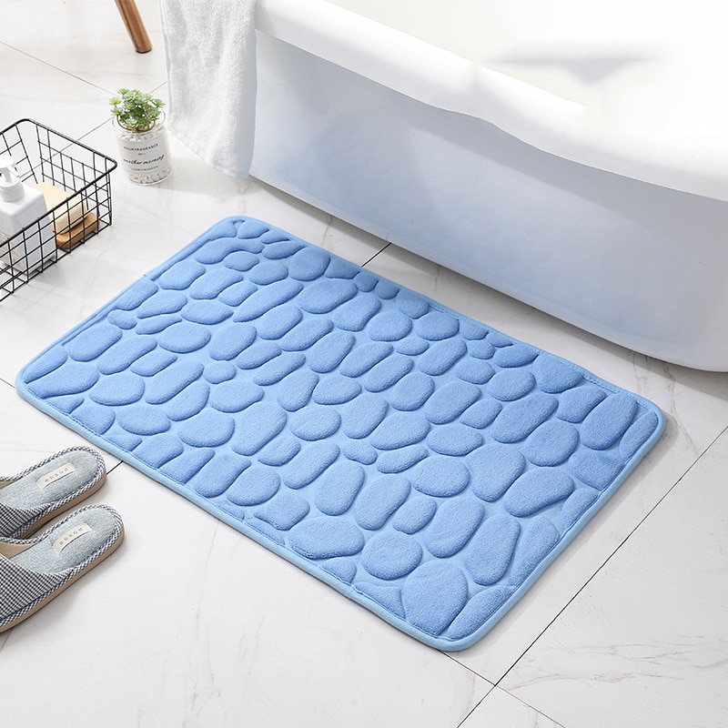 Cobblestone Embossed Bathroom Bath Mat Non-slip Carpets In Wash Basin Bathtub Side Floor Rug Shower Room Doormat Memory Foam Pad - Bild 3