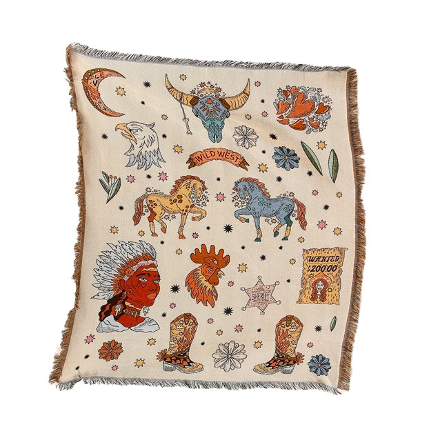 Artistic Sketch Throw Blanket, Camping Blanket, Leisure Blanket, Nap Blanket, Sofa Throw, Picnic Blanket, Bed End Blanket - Bild 17