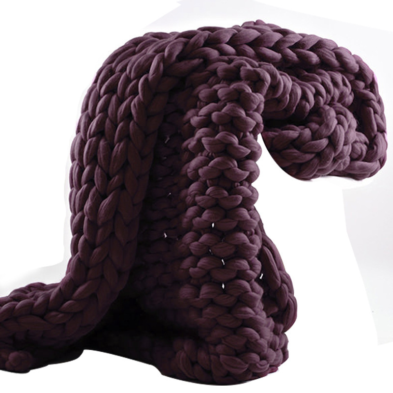 Nordic Chunky Knit Blanket Handmade Crochet Throw Knitted Blanket Sofa Blanket Oversized Woolen Blanket - Bild 5