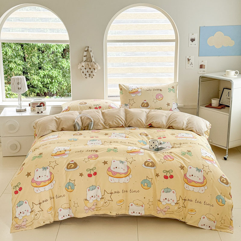 Cartoon Four-Piece Set Fresh Autumn and Winter Single Student Dormitory Bedding Sheet Three-Piece Set Single Quilt Cover - Bild 29