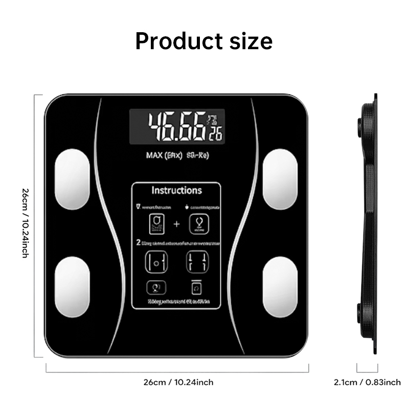 Bluetooth smart scale with app, full-body analysis, iOS/Android, 180kg, high-precision for fitness. - Bild 10