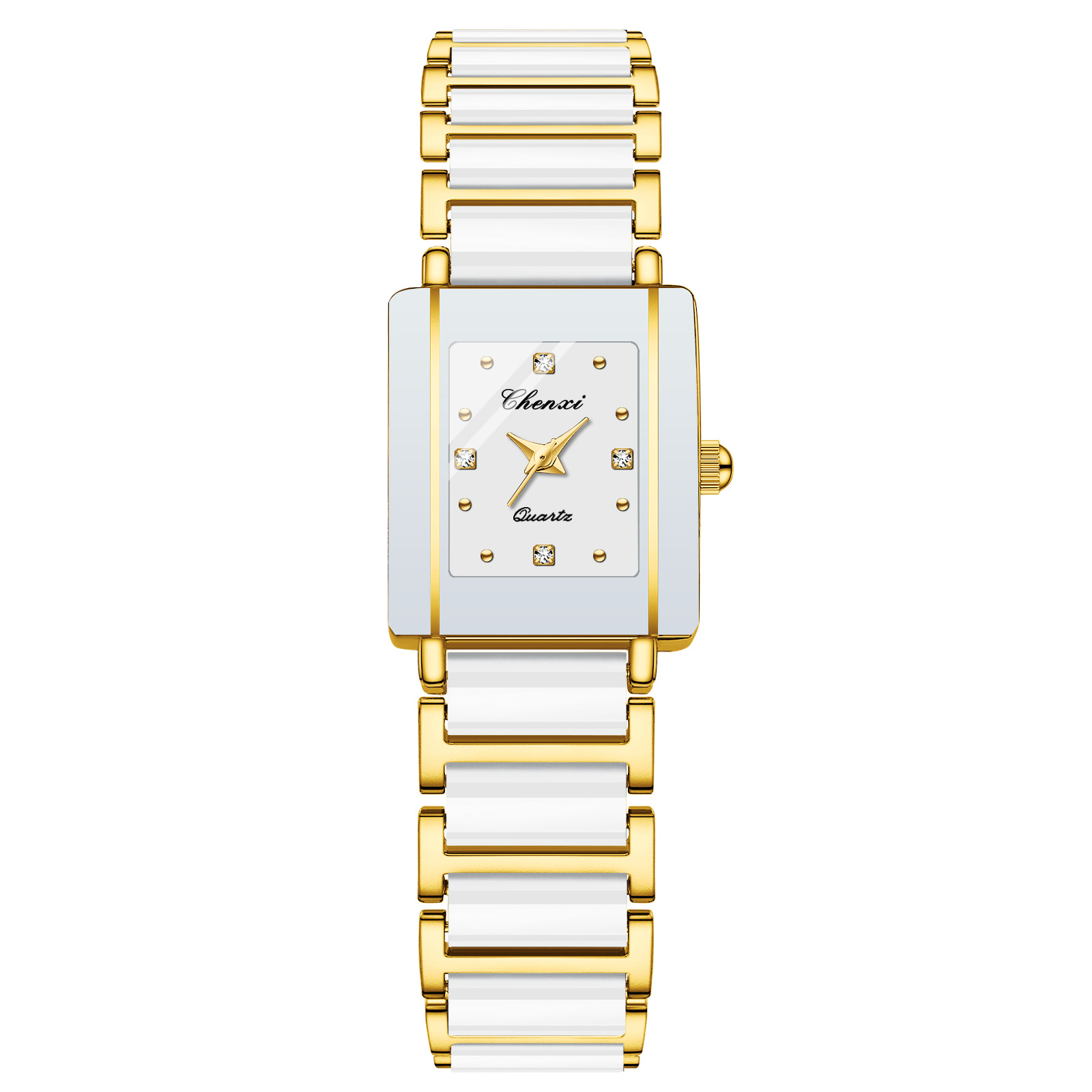 Square Couple Watch for Women and Men Ceramic Quartz Watch - Bild 12