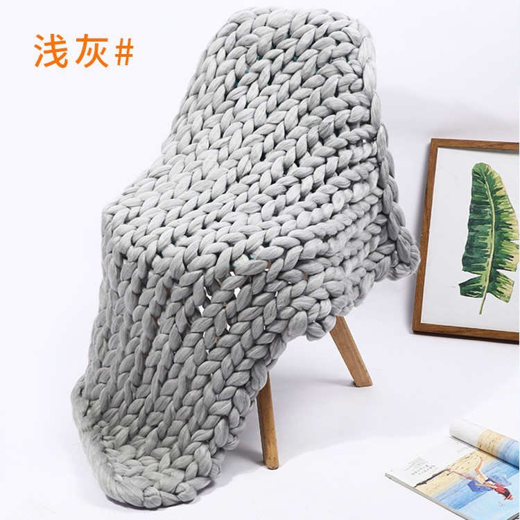 Nordic Chunky Knit Blanket Handmade Crochet Throw Knitted Blanket Sofa Blanket Oversized Woolen Blanket - Bild 9