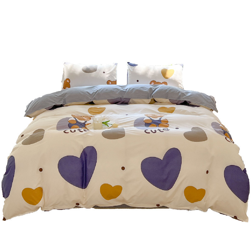 Cartoon Four-Piece Set Fresh Autumn and Winter Single Student Dormitory Bedding Sheet Three-Piece Set Single Quilt Cover - Bild 5