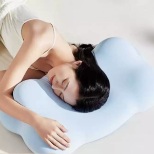 Cloud Pillow with Herbal Essence for Neck Support and Sleep Aid, Memory Foam Cervical Pillow for Side Sleeping