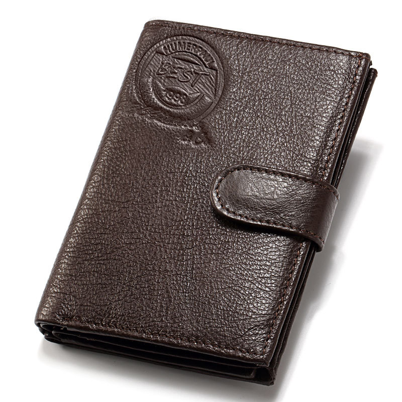 Genuine Leather Men's Wallet First Layer Leather Business Casual Wallet Large Capacity Multifunctional Passport Book - Bild 5
