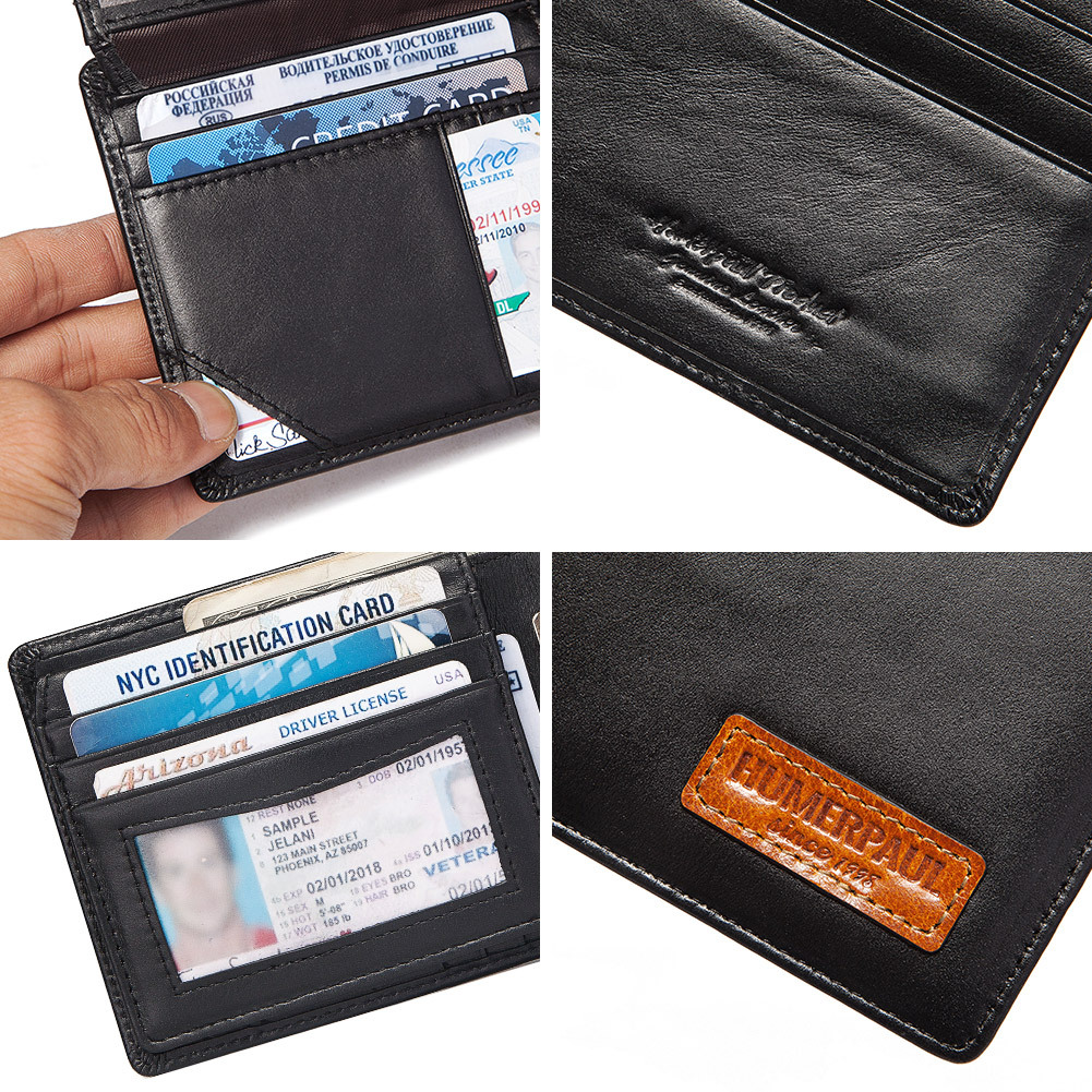 Suitable For AirTag Anti-Lost Device RFID Anti-Magnetic Wallet Large Capacity Multi Card First Layer Cowhide Men's Leather Wallet - Bild 4