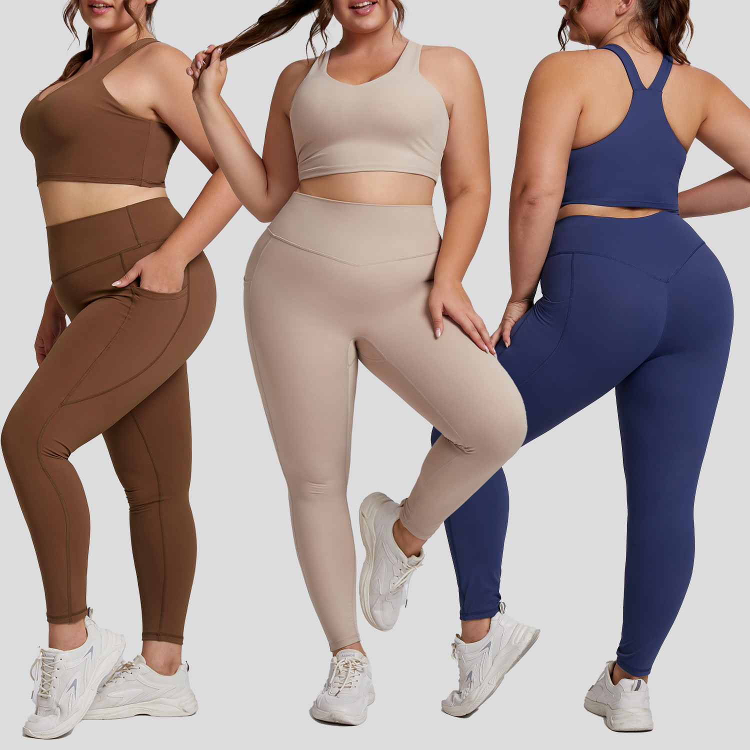 Yoga suit set women's high-end tight fitting sportswear two-piece set - Bild 2