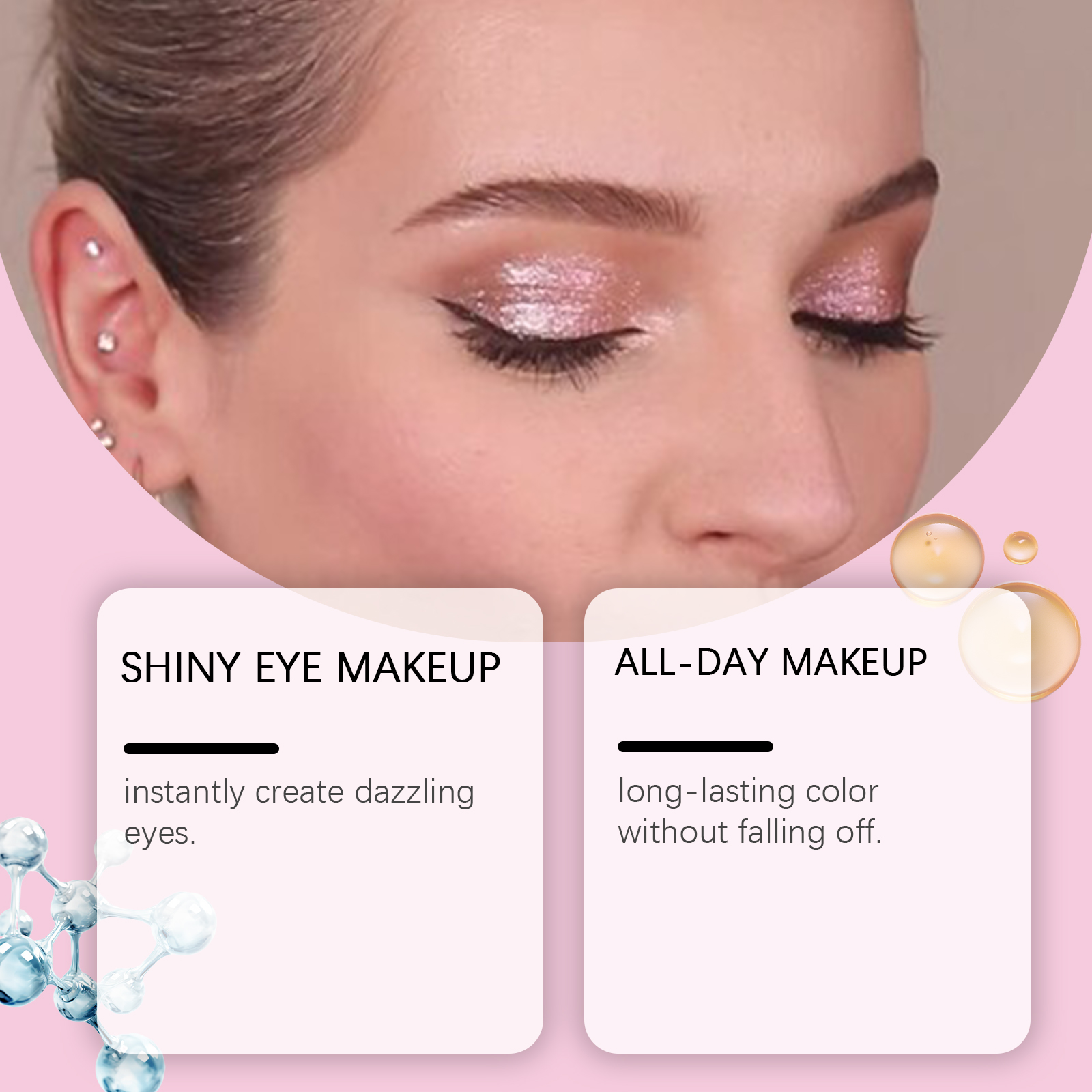 zephoco Color Pearl Liquid Eyeshadow Series, Natural Long-Lasting High Light Color Eyeshadow For Party Play Makeup - Bild 5