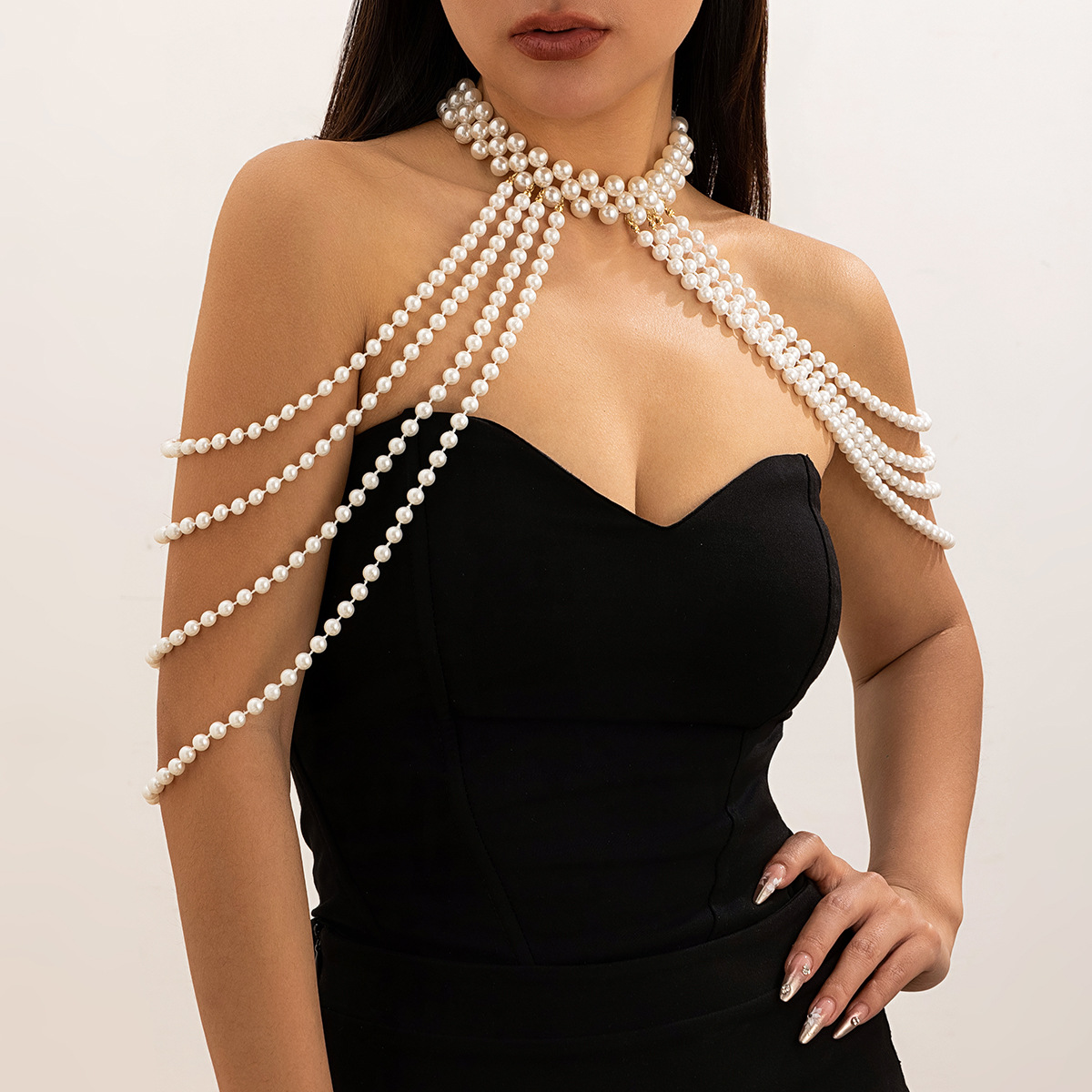 Sexy vacation style pearl bra, clothing chain, bikini chain body - Bild 9