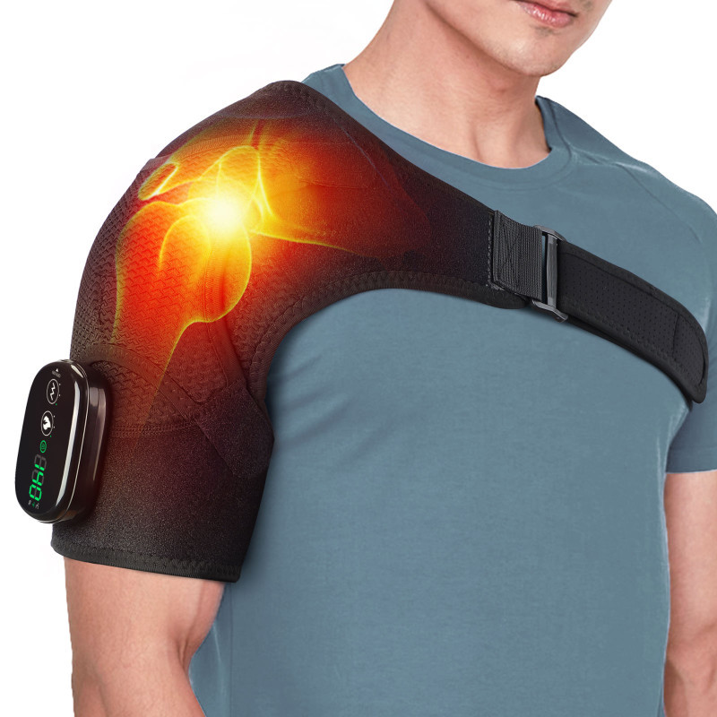 Massage Shoulder Support with Touchscreen Controller, Rechargeable Vibrating Heat Therapy Shoulder Massager Belt - Bild 7