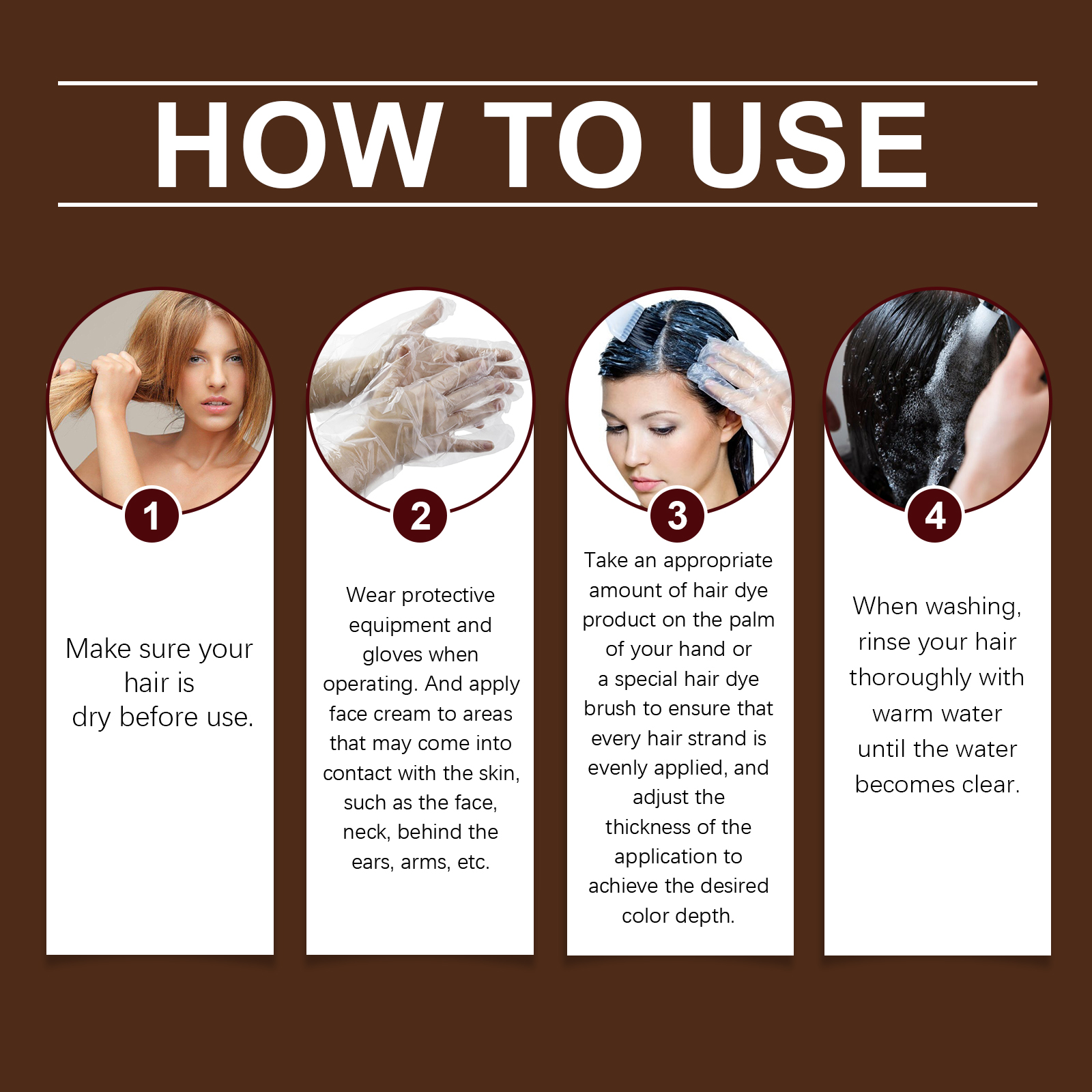 Hoegoa Black Hair Cream Plant Extract Natural Hair Gentle Color Development Easy Cleaning Fresh And Smooth Hair Agent - Bild 6