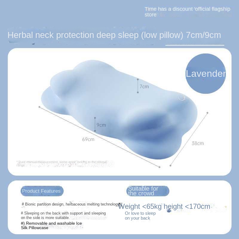 Cloud Pillow with Herbal Essence for Neck Support and Sleep Aid, Memory Foam Cervical Pillow for Side Sleeping - Bild 6